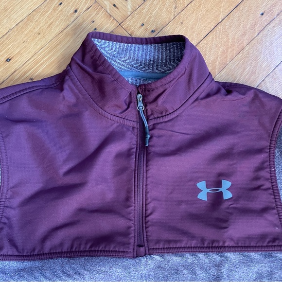 Under Armour Burgundy Maroon Quarter Zip Fleece Pullover - Picture 2 of 8